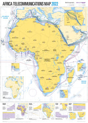 2022 Africa Telecommunications Map (free shipping)