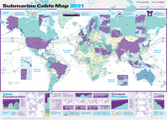 2021 Submarine Cable Map (free shipping)