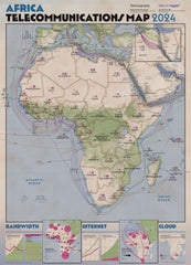 2024 Africa Telecommunications Map (free shipping)