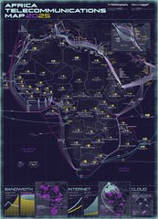 2025 Africa Telecommunications Map (free shipping)