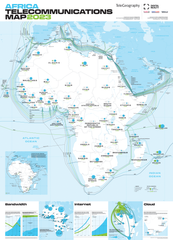 2023 Africa Telecommunications Map (free shipping)