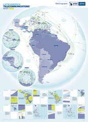 2019 Latin America Telecommunications Map (free shipping)